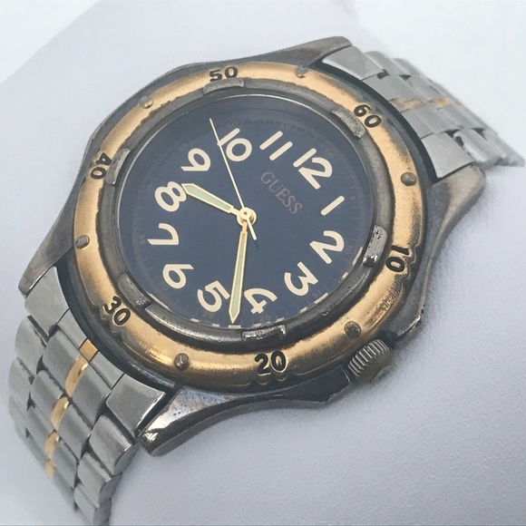 Guess Other - Guess Men Watch Analog Silver Gold Tone WristWatch